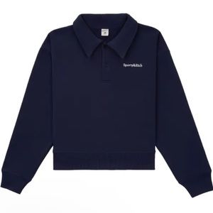 SPORTY & RICH embroidered-logo polo sweatshirt